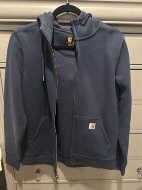 Carhartt Navy Full-Zip Hooded Sweatshirt